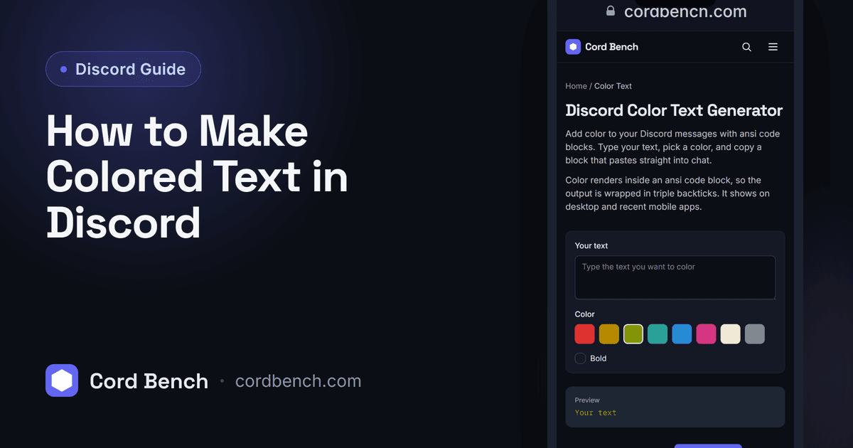 How to Make Colored Text in Discord guide on Cord Bench